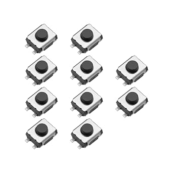 ECSiNG 10x 4Pin Car Key Remote Control Micro Switch Micro Push Button Compatible with Renault for Remote Key Fob Repair Button Replacement 3mm x 4mm x 2mm