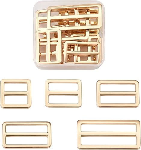 Vista 13 de Mega Pet Hebillas rectangulares Tri-Glide de aleación, 5 tamaños, hebilla ajustable de platino, cierres de cincha Tri Glide