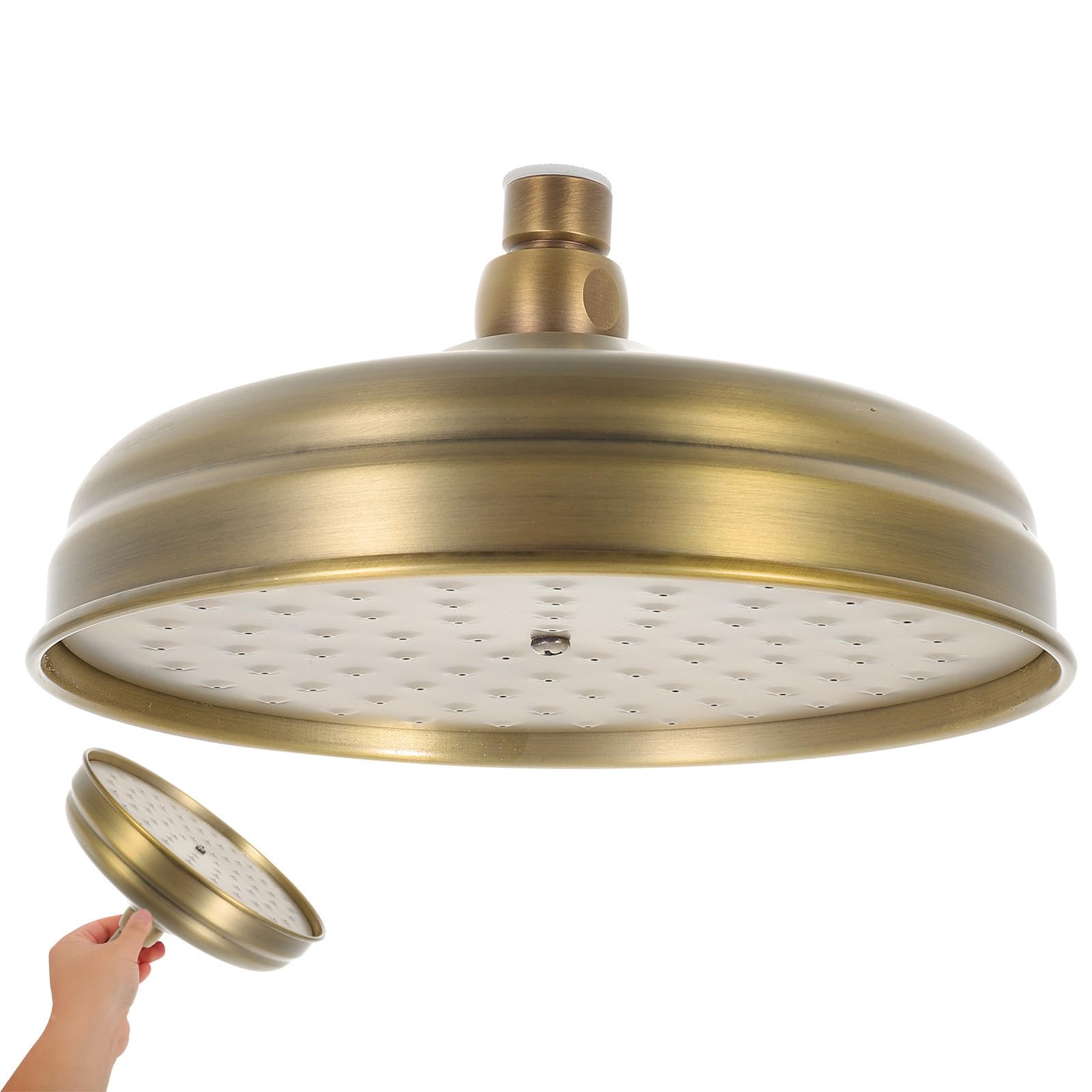 ERINGOGO Rociador de ducha de lluvia cobre compacto para baño con superficie lisa y estructura simple, cabezal fijo para uso en duchas interiores