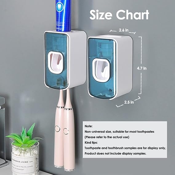 Toothbrush Holder Toothpaste Dispenser Squeezers Wall Mounted for Bathroom