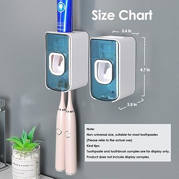 Toothbrush Holder Toothpaste Dispenser Squeezers Wall Mounted for Bathroom
