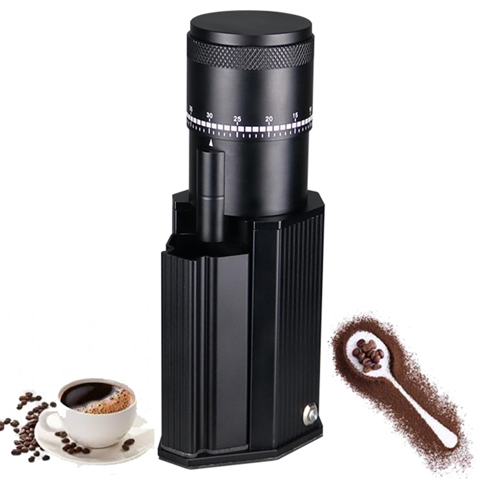 Molinillo de café eléctrico, molinillo de granos de café, ajuste de 0 a 60 puntos, con diseño magnético, cuerpo desmontable, arranque inteligente con un solo botón, para espresso/goteo/vertido/prensa