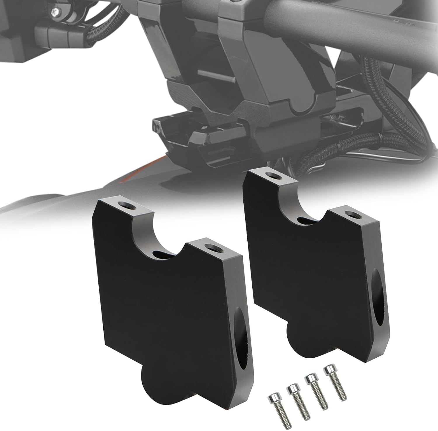 Aluminum 2" Adjustable Handlebar Riser Compatible With Can-AM Ryker 600/900 / Rally (2019-2025) & Sport (2022-2025) 7/8" Back Handle Bar Risers Mount Clamp Adaptor #41-418 (Gauge Riser)