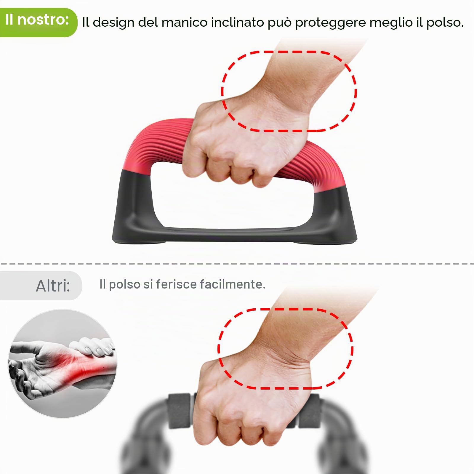 Kipika Barre per flessioni, supporto per flessioni con manico in plastica morbida ispessita, base stabile e antiscivolo, maniglie per flessioni, perfette per l'allenamento della forza del pavimento,