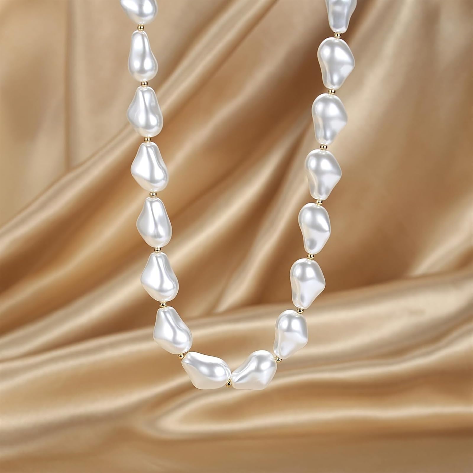 Imitacji Pereł Naszyjnik Wykwintny Naszyjnik Z Pereł Dla Kobiet Vintage Perłowy Choker Koralików Biżuteria Damska Akcesoria Do Kostiumu
