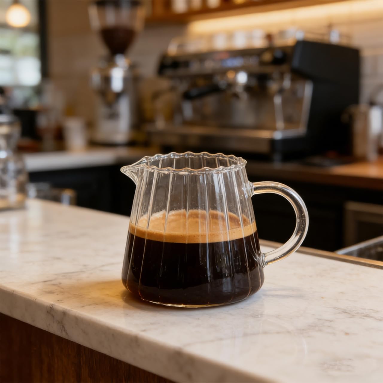 SOIMISS Confezione da 2 piccole brocche in vetro da 350 ml, per servire caffè, latte, tè e salse – Brocca per latte per la cucina