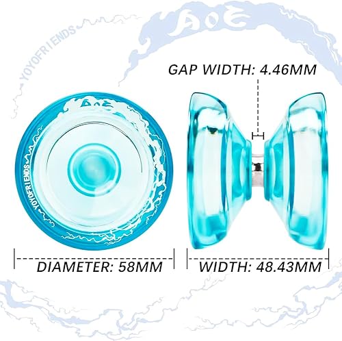 Miniatura 5 de yoyofriends AOE YoYo profesional que no responde, Yoyo de doble propósito para principiantes niños y adultos avanzados, yoyo ancho de plástico con