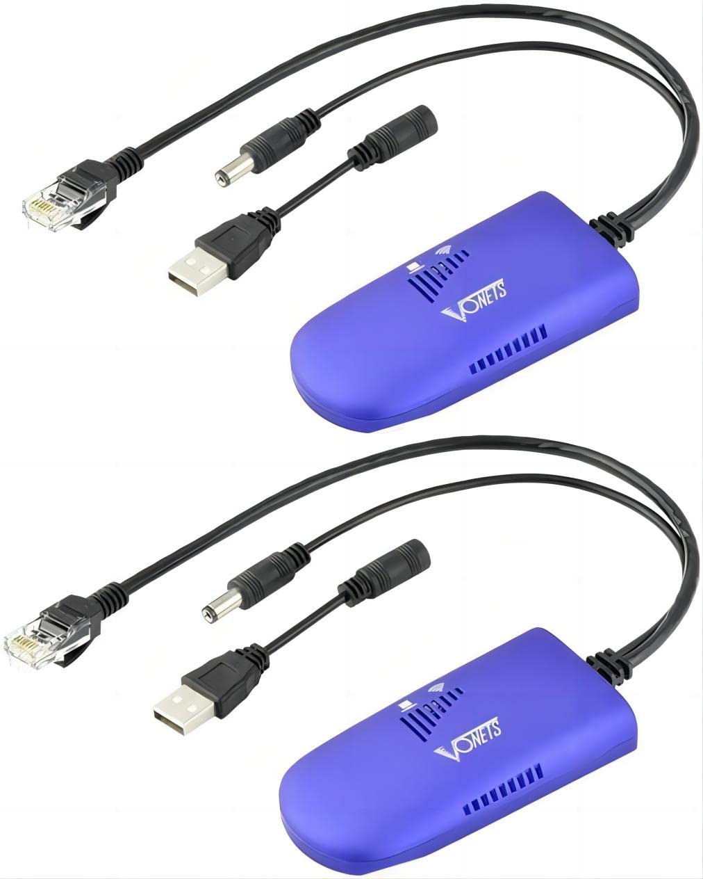 Vonets VAP11G-300(Two Units) 2.4G Mini WiFi Bridge Ethernet/Repeater/Ethernet to WiFi/Point-to-Point Applied to Two Wired or Wireless Devices,2 RJ45