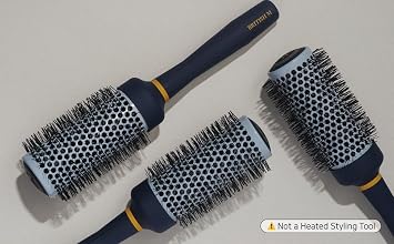 Curling Ceramic Brush Round 33mm Non-Electric Blowout Brush, Anti-Frizz Styling for a Smooth Salon Look Ideal for All Hair Types