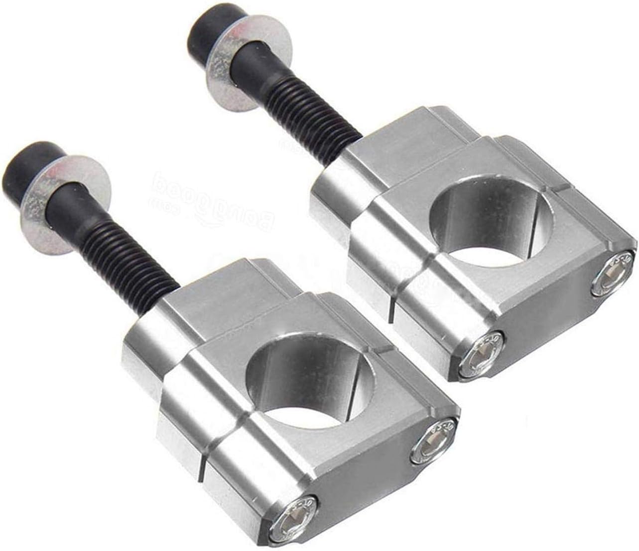 INNOGLOW Motorcycle Handlebar Risers Motorcycle Motor Billet CNC Handlebar Bar Mount Clamp Riser 2pcs 1 1/8" 28mm Fit for Honda Suzuki (Silver)