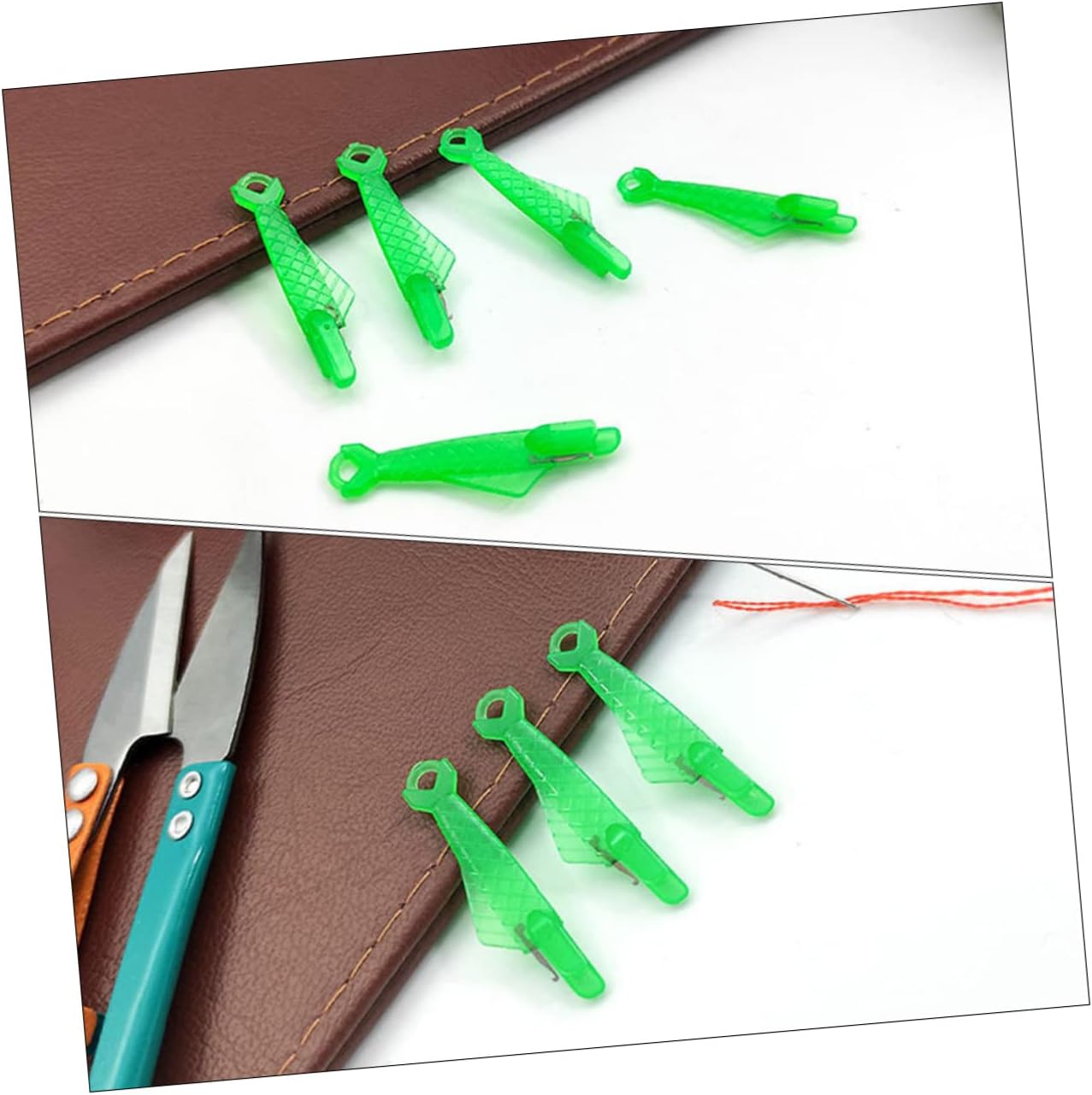 Tofficu 300pcs Fish-Shaped Plastic Needle Threaders Sewing Tools for Hand and Machine Sewing Convenient Threading Accessories