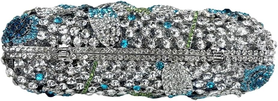 Women Luxury Flower Crystal Clutch Sparkling Rhinestone Purse Diamond Evening Bags for Party Cocktail Prom - Image 3