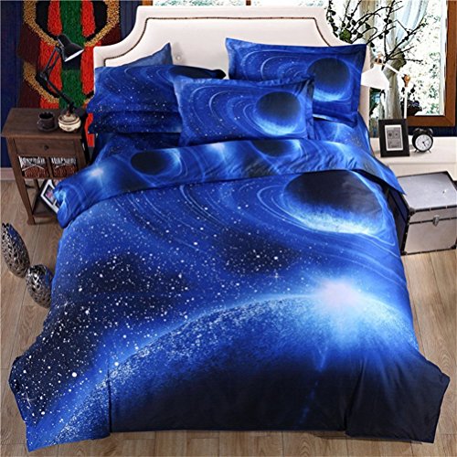 Funda De Edredón, DOTBUY Ropa de Cama Funda nórdica Sábana Bajera y Juego de Cama Cremallera Funda De Almohada Edredón De Cama Conjunto De Edredón Cubierta (200*230 CM (3pcs), Universo E)