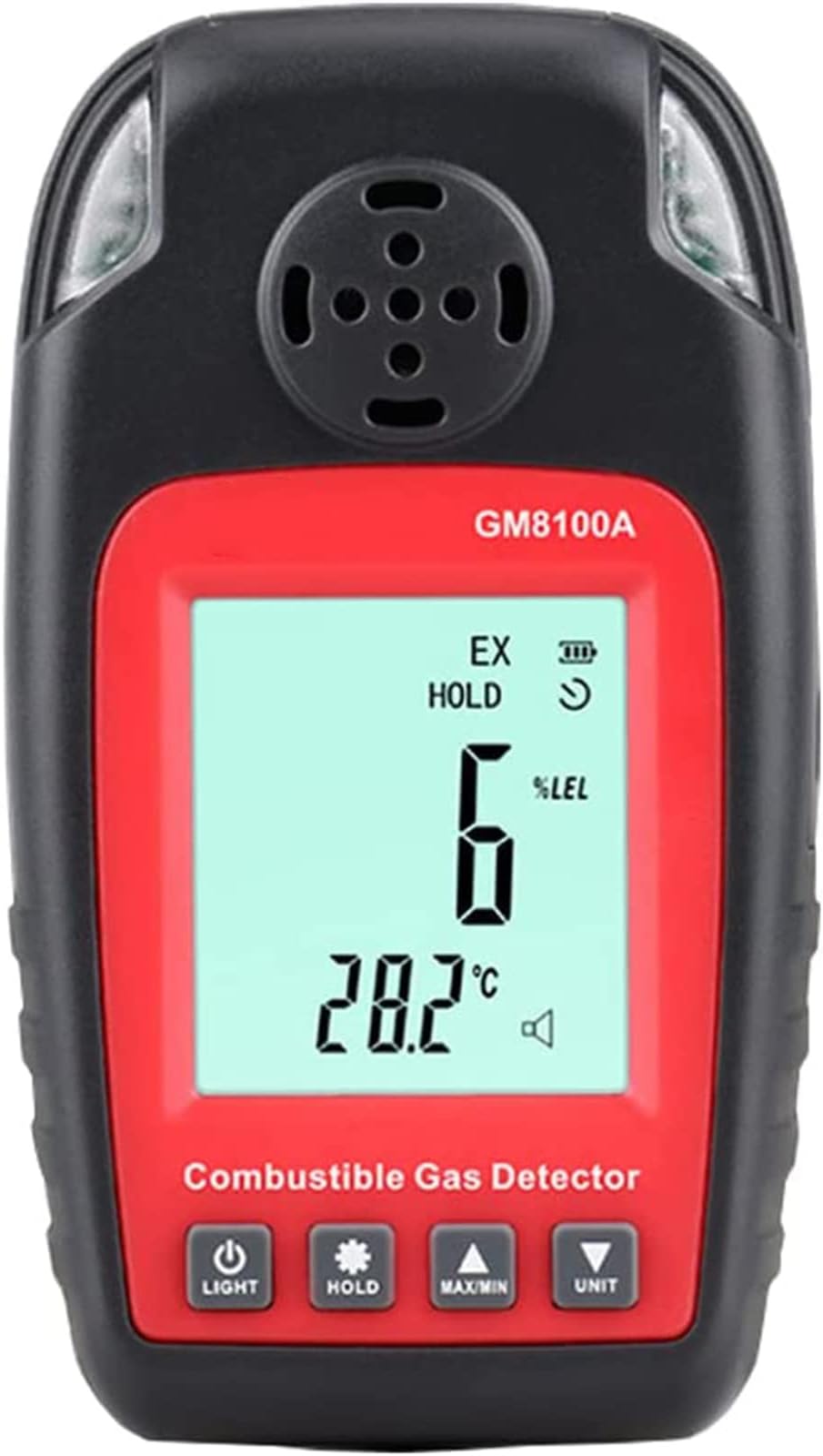 LZFuiopCombustible Gas Detector, Gas Leak Alarm, Portable Gas Sniffer with Digital Readout and LCD Display, Gas Leak Detector with Audible and Visual Alarm, for Home Lab Gas Leak Detection