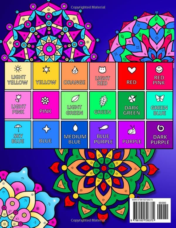 Color by Symbol: Easy Mandalas: Calming Coloring for Kids, Adults, and Seniors: A Relaxing Art Activity Book with Simple and Unique Mandala Patterns ... mandalas for education, relaxation, and fun.) image 3