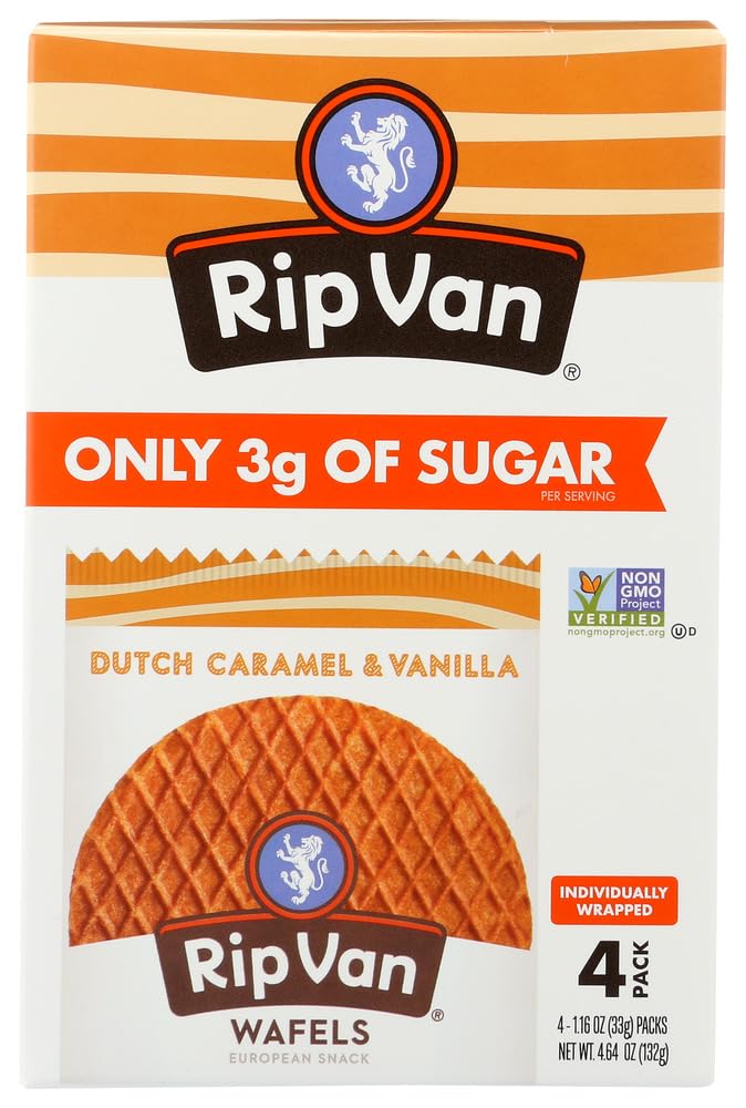 Rip Van Wafel Cookies, Dutch Caramel & Vanilla, Kosher, Non-GMO, 4.64 Ounce (Pack of 12)