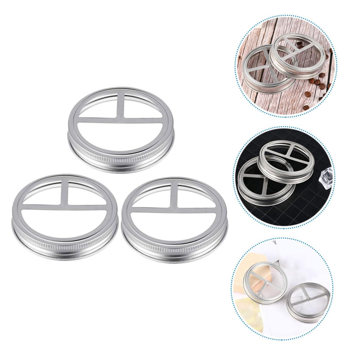 5 Sätze Zahnbürstenabdeckung Teigpressmaschine Abzeichenherstellungsset Spule Geteilter Zahnputzbecher Riemen Hängehalterung Rundes Gefäß Gitter Rostfreier Stahl Silver 3 Stück * 5 IMIKEYA