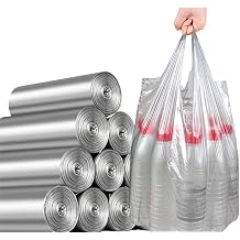 IPLUS Tall Kitchen Drawstring Trash Bags, 7-8 Gallon, 100 Count Silver, 7-8 Gallon