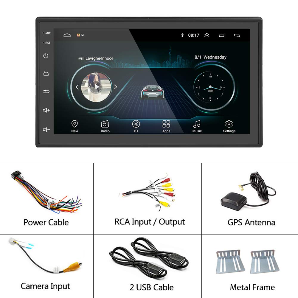 Hodozzy Double Din Android Car Stereo Radio with Bluetooth GPS 7 Inch