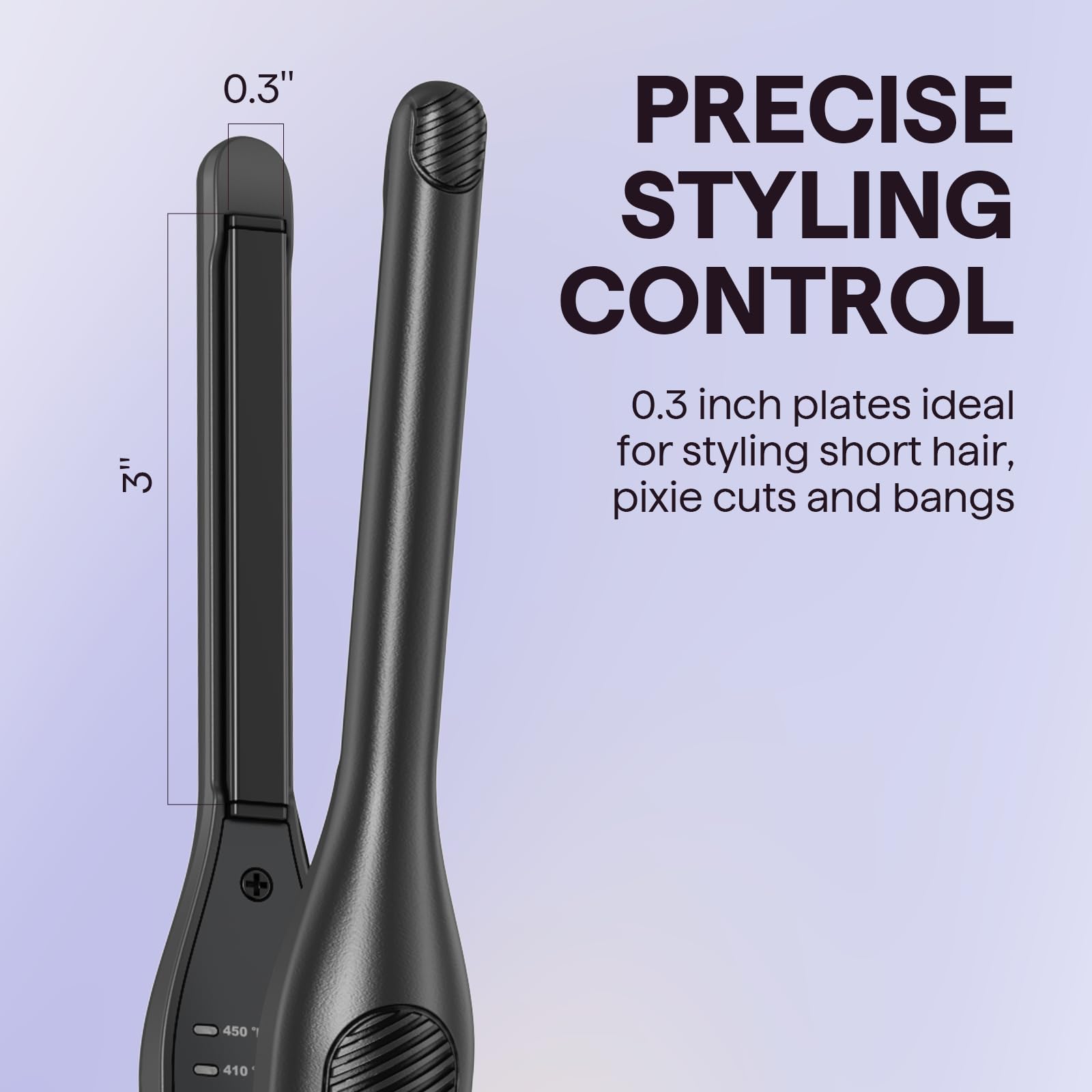 Wavytalk 3/10" Small Flat Iron, Pencil Flat Iron for Short Hair, Pixie Cut and Bangs, Mini Hair Straightener for Edges with Anti-Pinch Design, Tiny Hair Straightener with Floating Plates