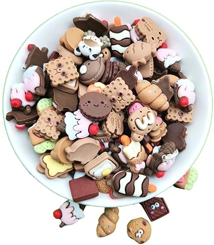 Miniatura 8 de 50 piezas de abalorios de resina con parte trasera plana, cuentas de dibujos animados, bonitos dijes para hacer joyas