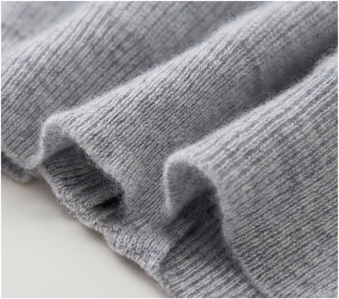 Men's Autumn Winter 100% Wool Cardigan Hooded Business Long Sleeve Knitted Sweater Thick Bottoming Coat