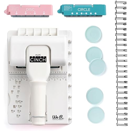 We R Memory Keepers Multi Cinch Kit (2 in 1 Circle & Disc) Book Binding Art Crafts Sewing Scrapbooking Journaling Printmaking Paper Craft Office Home Card Stock DIY Card Making Sticker Machine