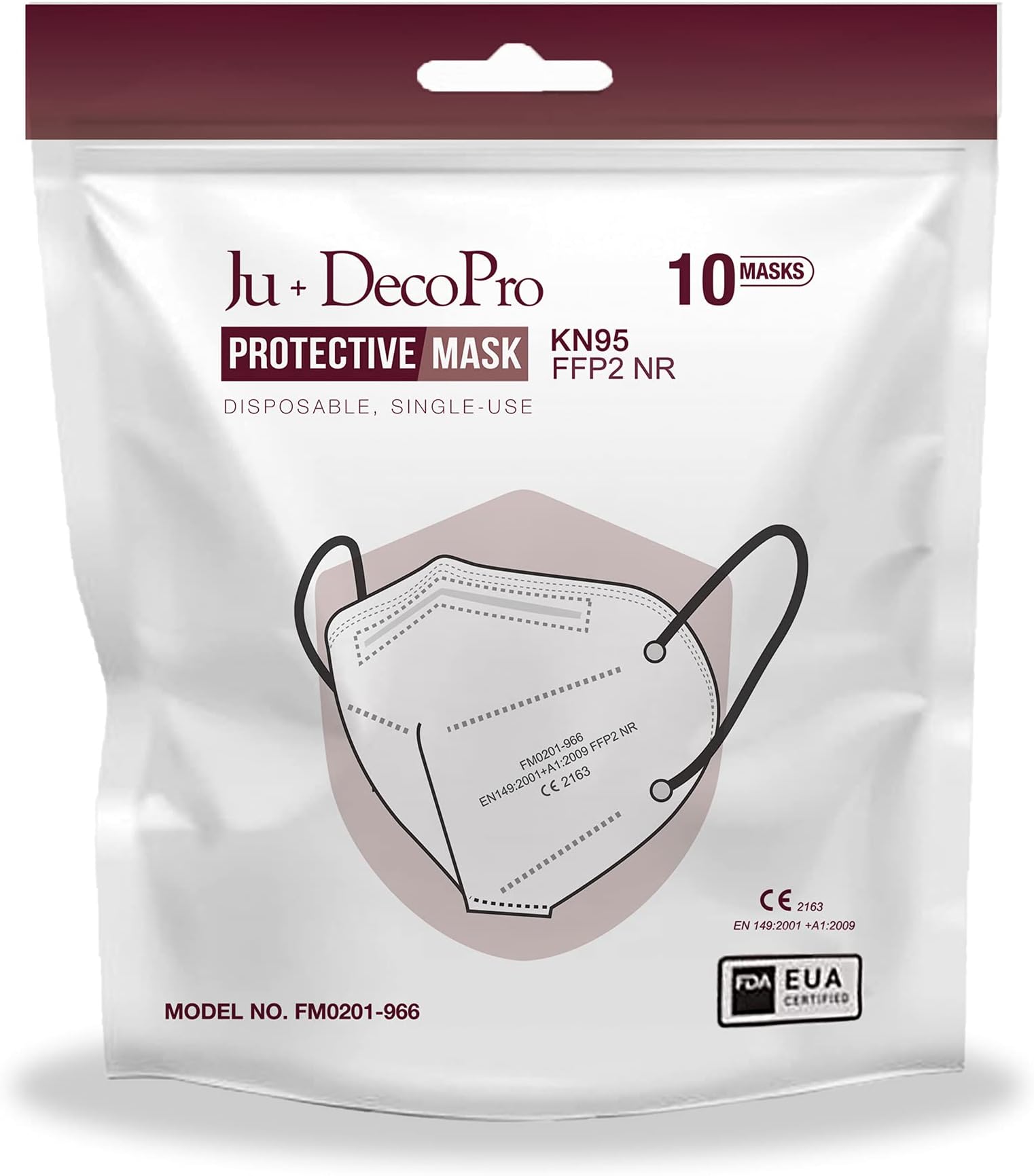 DÉCOPRO Disposable Face Mask Mouth & Nose Safety Protection 5 Layer Filter Barrier Pack of 10 | F-KN95c-10