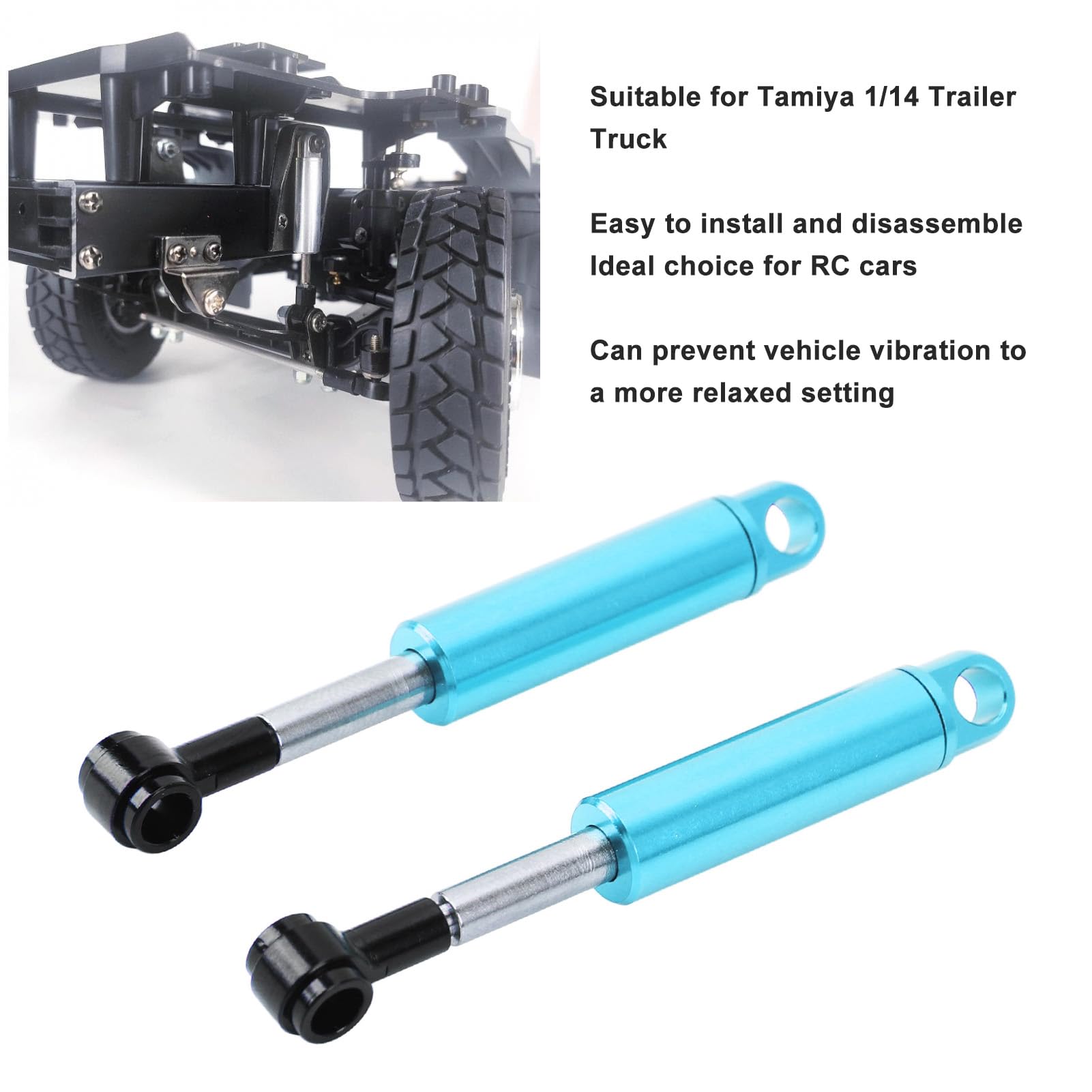 62mm RC Car, 2Pcs Easy Installation RC for 1/14 RC Car (Blue)