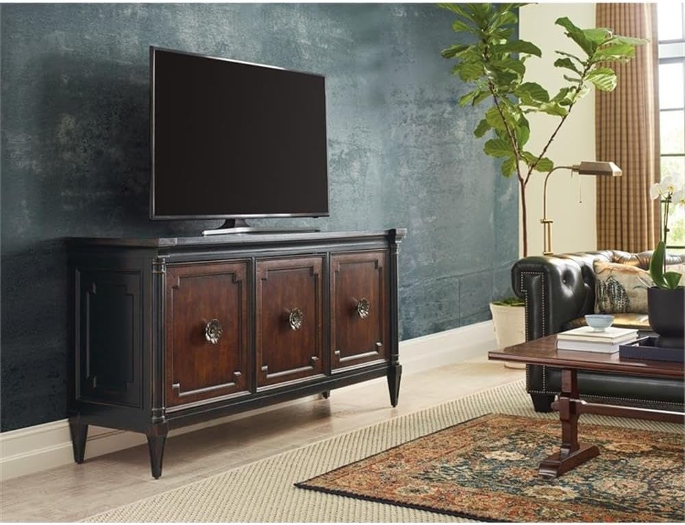 Hooker Furniture Charleston Wood Entertainment Console in Black Cherry