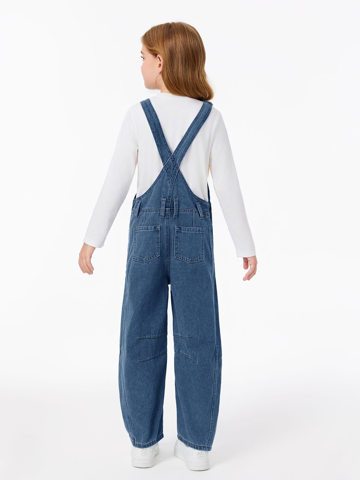 Haloumoning Tuta da bambina in denim con bavaglino, 4-14 anni