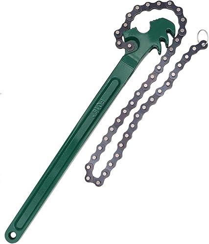 Llave de cadena de trinquete, 16 pulgadas de aceite automotriz para filtro de combustible y cadena de alicates, herramienta de extracción ajustable