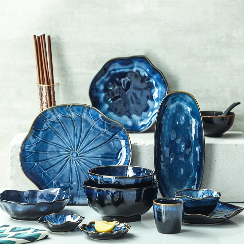 Crockery Dishes, Bowls, Serving Bowls and Trays Set, Chip & Dip Platters, Melamine Serving Dishes for Entertaining, Appetizers, Snacks & Condiments