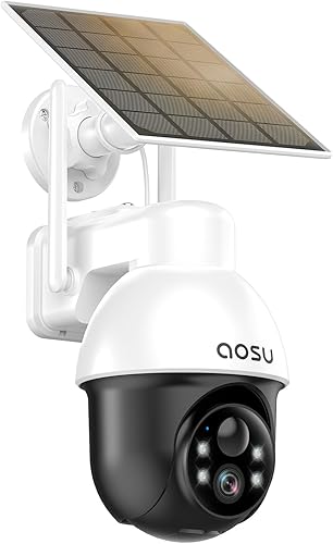 Miniatura 7 de Cámara de seguridad solar inalámbrica para exteriores con PTZ panorámico, seguimiento automático humano, visión nocturna 2K, alarma de luz y sonido,