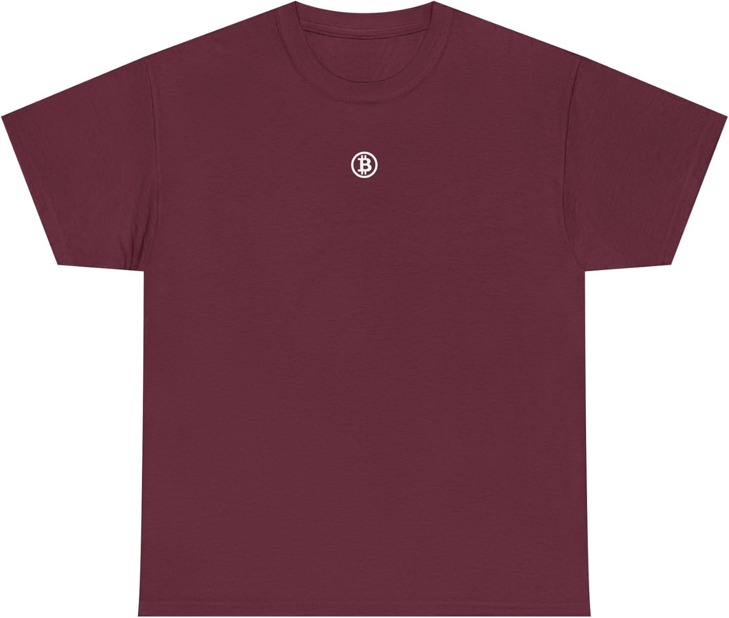 GENERIC Unisex-Adult Purple Short Sleeve Crew Collar Solid T-Shirt, Bitcoin T-Shirt