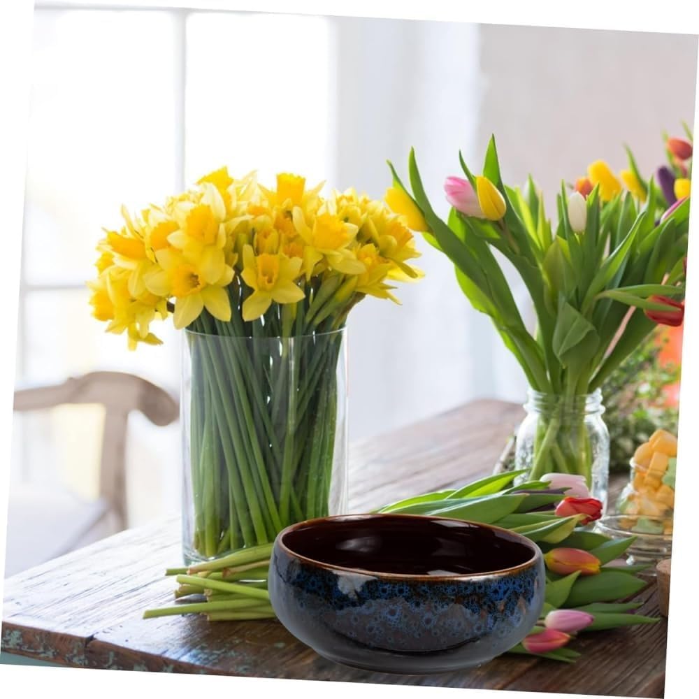 Fioriera in ceramica Fioriera Fioriera in ceramica Fioriera idroponica Vaso in ceramica per fiori Piante succulente Vaso in ceramica idroponica Narciso Vaso Zen-Large