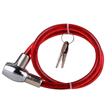 HACER EXHBL1M Heavy Duty Multipurpose Cable Lock for Bike, Luggage, Helmet, Steel Key Lock, Anti-Theft (Multicolor)