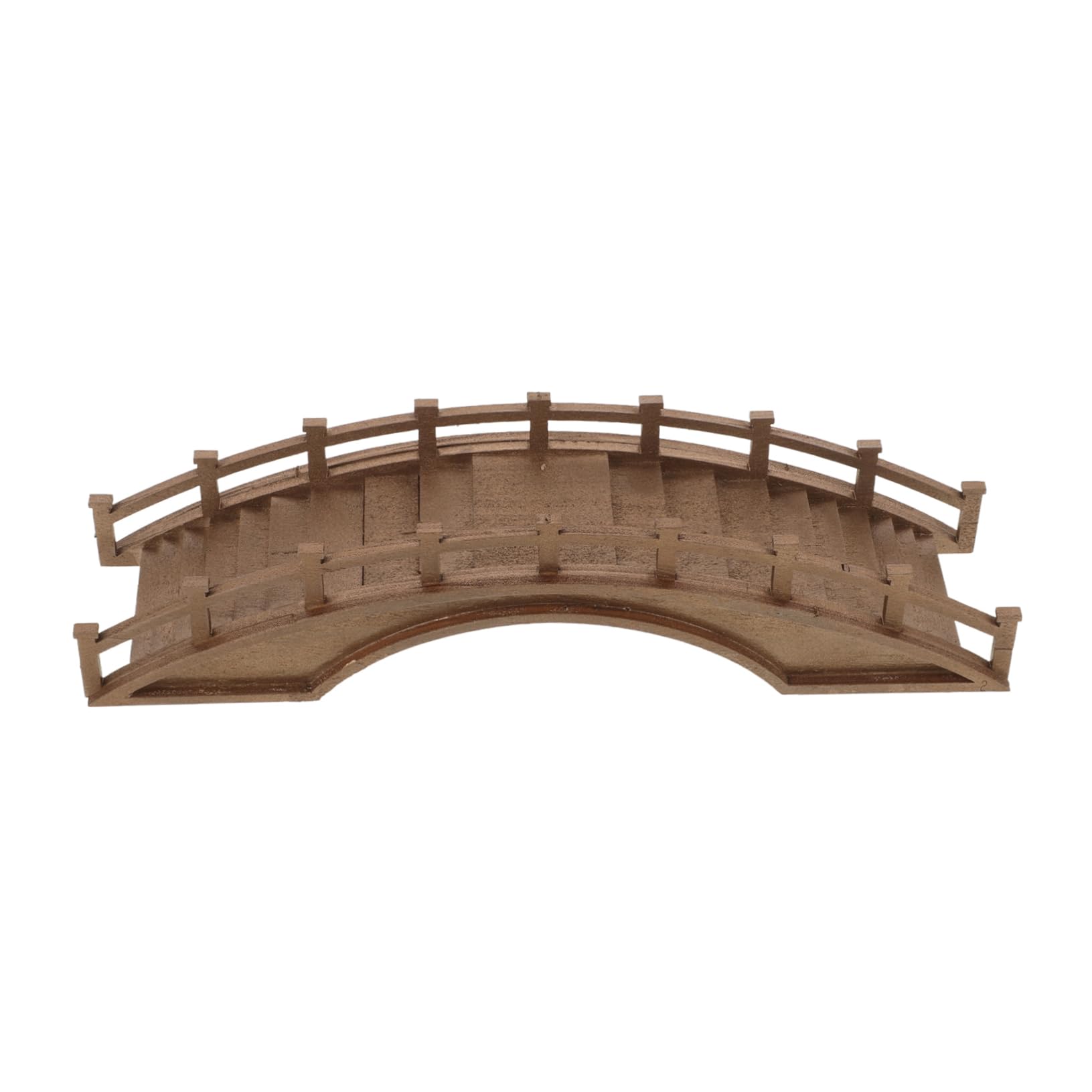 Alipis Puente de Madera Diseño Arqueado en Miniatura y Acabado en Color Café para Decoración de Mini Jardín Adecuado para Bonsái y Fotografía