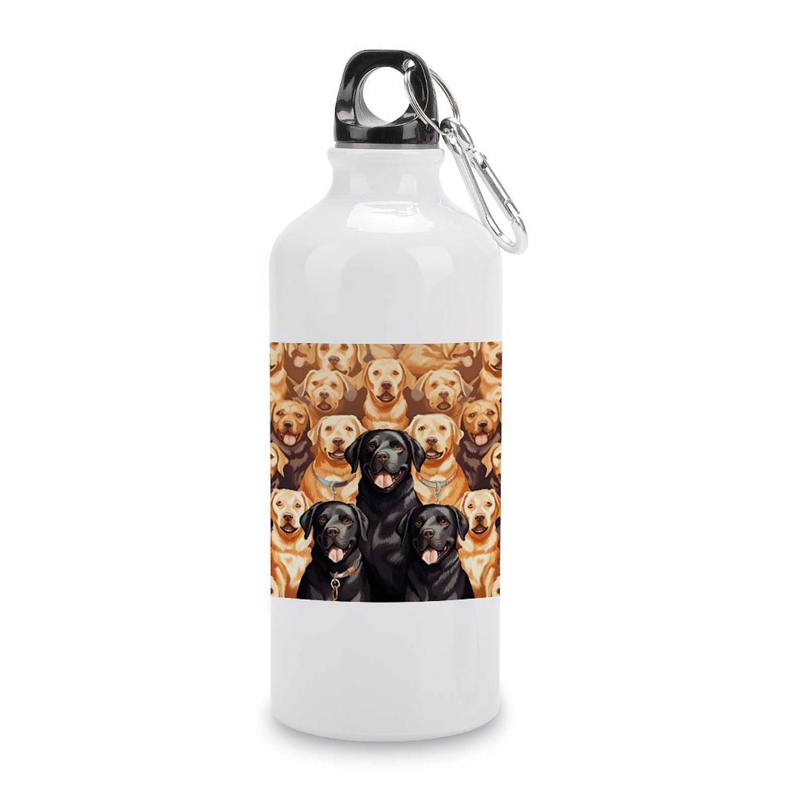 VstaDank Labrador Retriever Dogs Water Bottles Aluminum Sports Water Bottle with Lid&Hook Buckle Fashion Vacuum Insulated Water Bottles Hydration Flask Leak Proof Tumbler Keep Cold&Hot