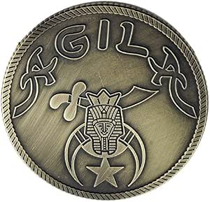 Shriner Masonic Green Auto Emblem - 3 Inch Round Zinc Alloy Emblem With Adhesive Backing For Car - View #3