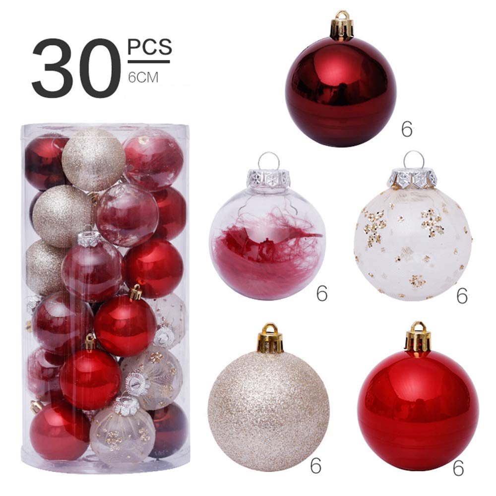 Weihnachtskugeln Gadget Set Christbaumschmuck Kugel Familie Festival Hochzeit Treffen Dekorationen bruchsicher (30 Stück) 6 cm, 1