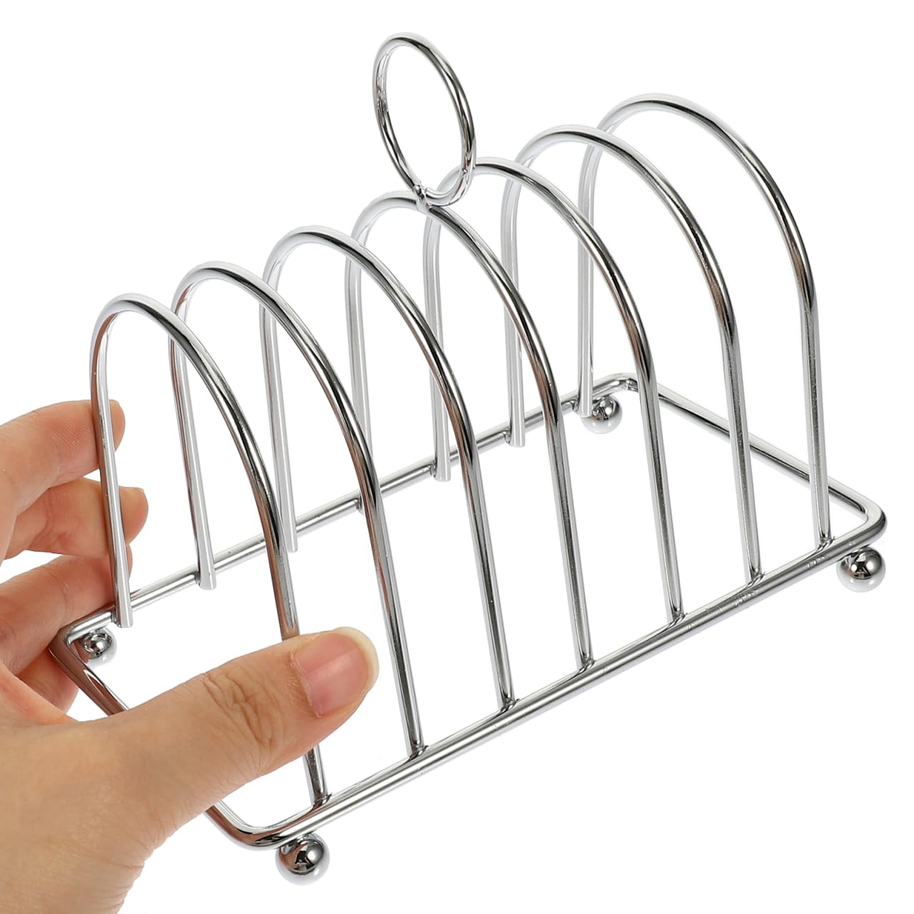 UPKOCH Edelstahl Toastständer Für 6 Scheiben Toasthalter Mit Ergonomischem Griff Küchenbrot Halter 14.5X8X7.8 cm Spülmaschinenfest Für Haushalt Und Küche