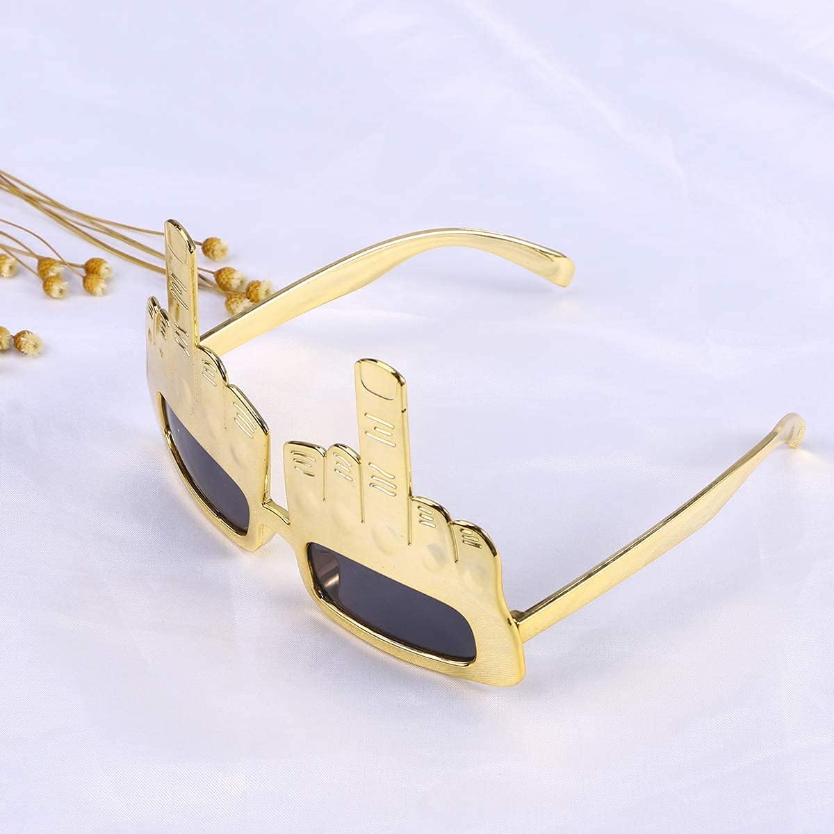 Party Sunglasses with Finger Novelty Funny Eyeglasses for Halloween Masquerade Party Props Golden