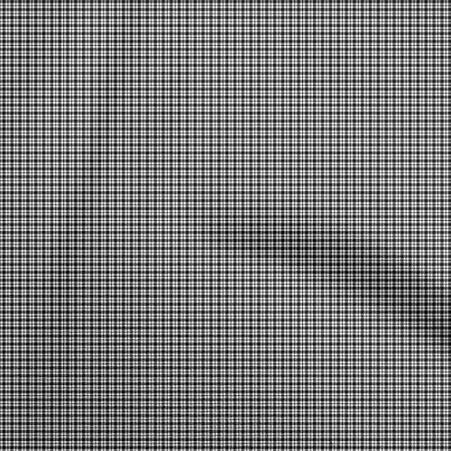 oneOone Cotton Cambric Black Fabric Check Quilting Supplies Print Sewing Fabric by The Yard 42 Inch Wide