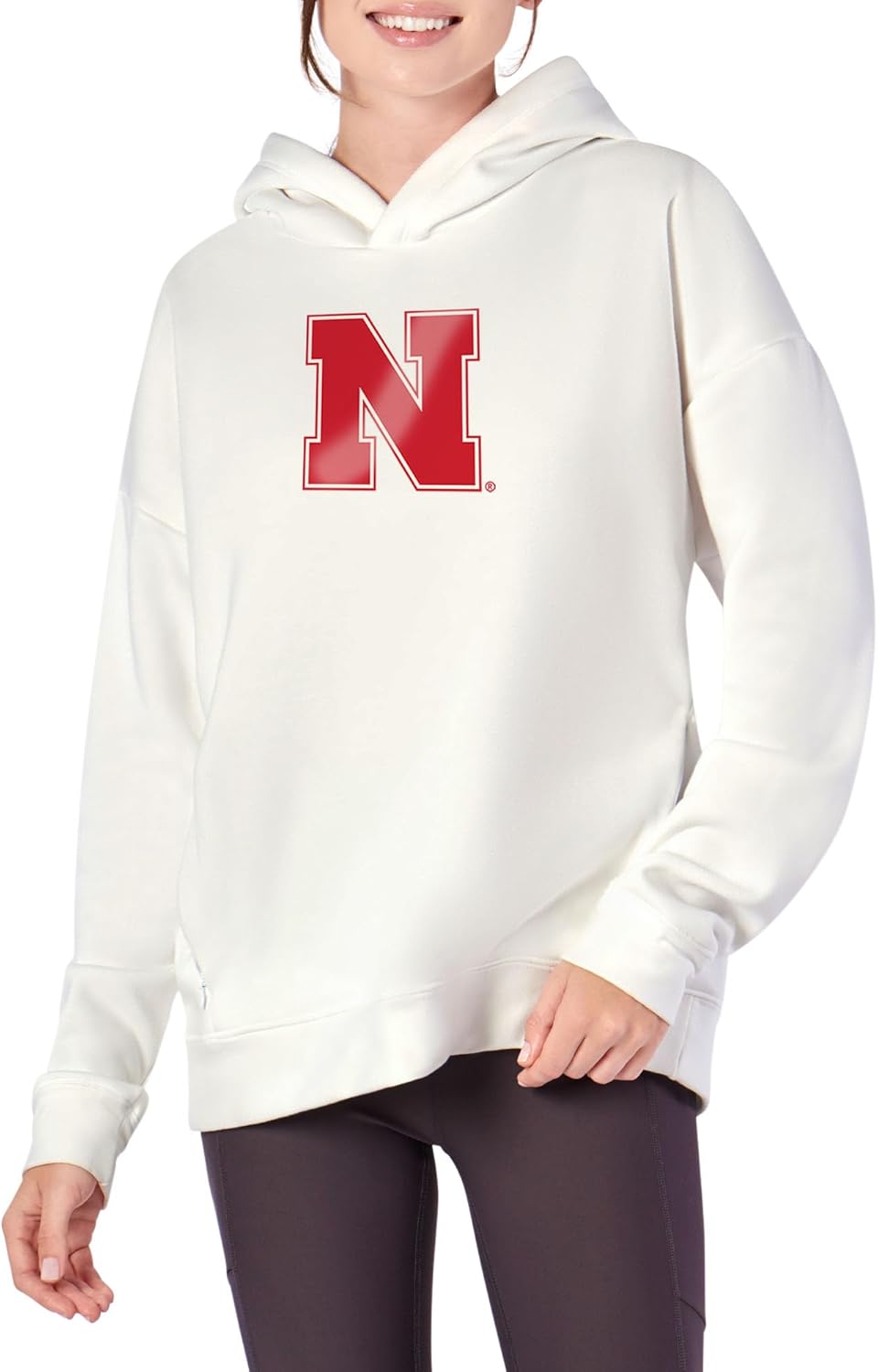 Northwest NCAA Women's Pullover Hoodie with Zipper Pockets, Long Sleeve Hooded Sweatshirt, Lightweight Casual Top