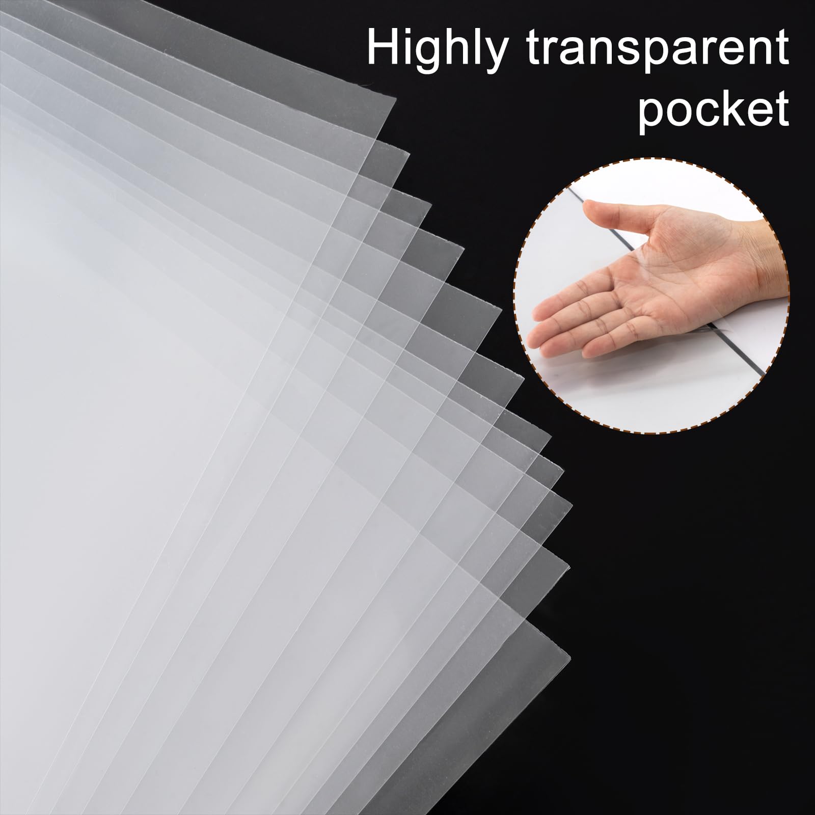Srvnpioy A3 Display Book 60 Pockets, 2 Pack, 120 Sheet Capacity, Transparent Pockets - Image 3
