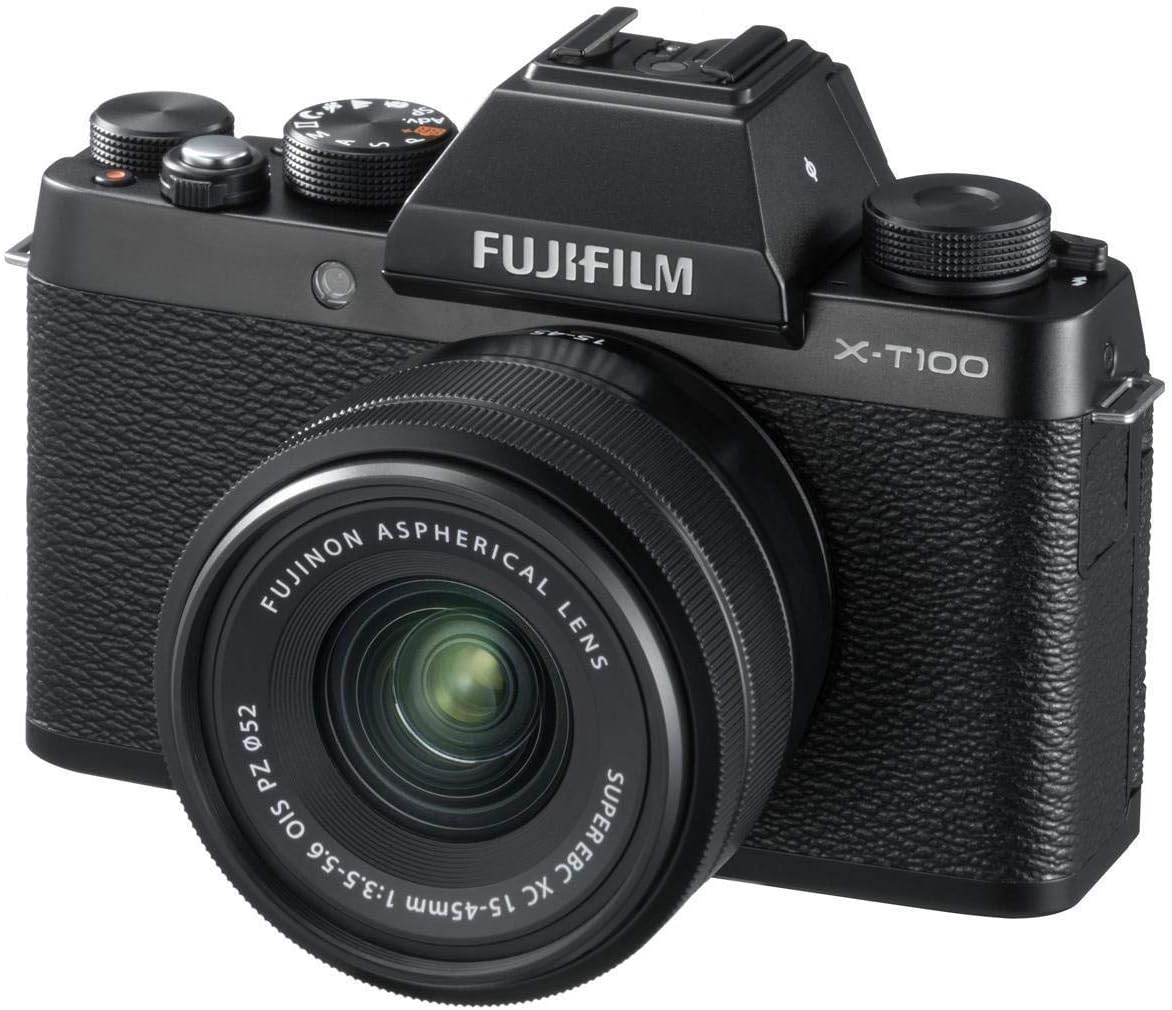 Fujifilm X-T100 Mirrorless Digital Camera w/XC15-45mmF3.5-5.6 OIS PZ Lens - Black