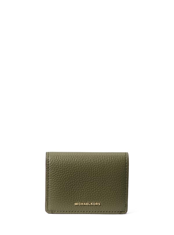 Michael Kors Jet Set Small Flap Card Case, Gold-Tone Hardware/Pebble Leather/Ivy by Michael Kors - Used condition - US$34.27