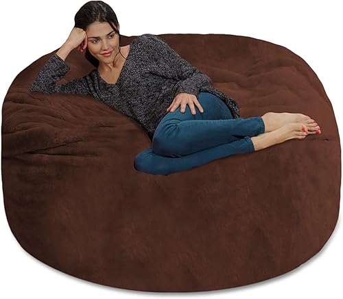 Miniatura 95 de Silla Chill Sack Bean Bag: muebles de espuma de memoria gigante y una tumbona grande. Gran sofá con gran cubierta de gamuza suave resistente al