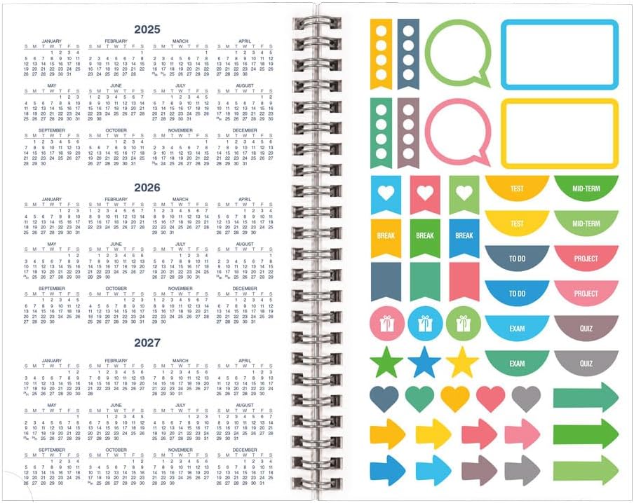 Blueline® Essential Academic Weekly/Monthly Planner, 13 Months, July 2025 to July 2026, Twin-Wire Binding, Poly Cover, 8" x 5", Animal Design, Cat (CA114PA.01-26)